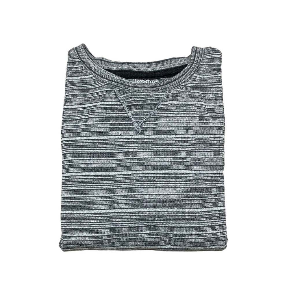 Bottoms Out 1983 Long Sleeve Striped Tee Shirt Grey White Large